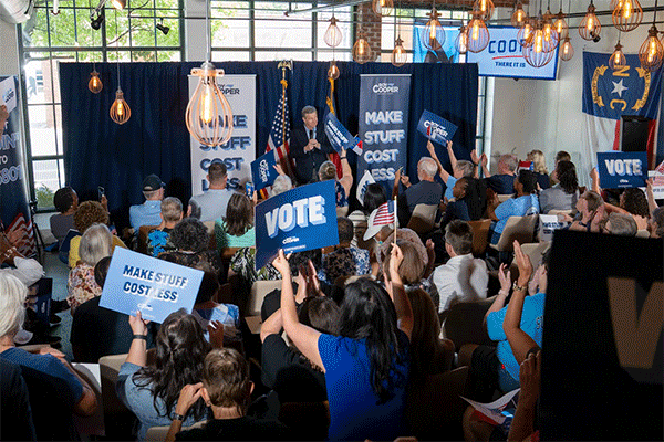 GIF of Roy Cooper at four North Carolina campaign events