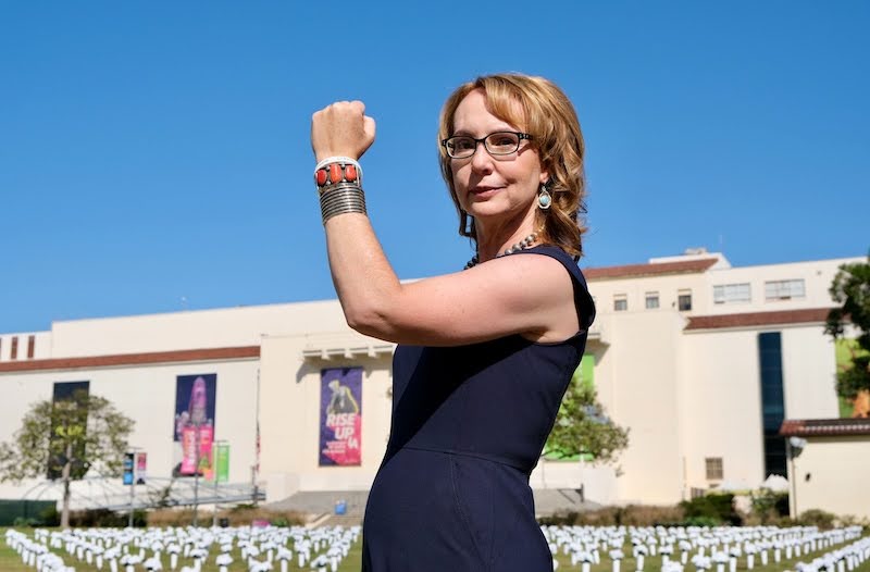 Gabby Giffords flexing post-recovery