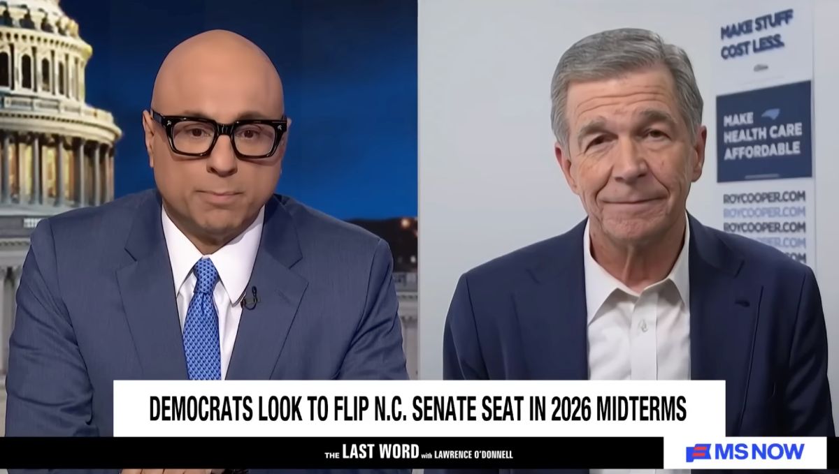 Roy Cooper speaking with Ali Velshi on Last Word